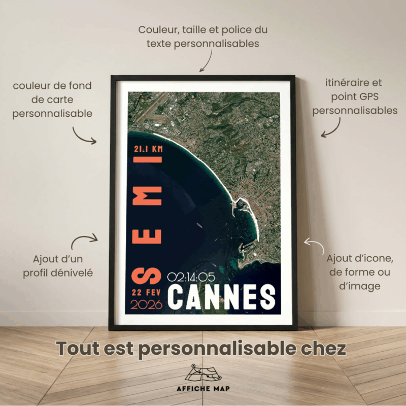 AFSRU0003-2026_Cadre Noir_21km_Affiche semi marathon Cannes Affiche carte du semi de Cannes