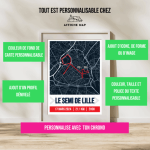 AFSRU0004 - Cadre + personnalisation - semi de Lille 2024 Affiche carte du semi de Lille 2024