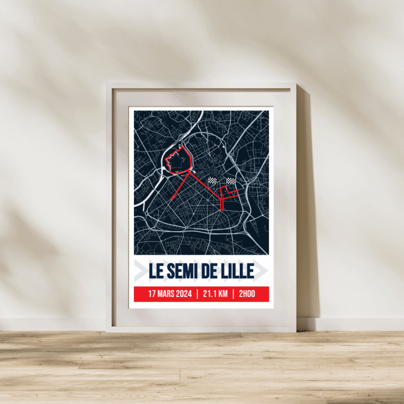 AFSRU0004 - Cadre - semi de Lille 2024 Affiche carte du semi de Lille 2024