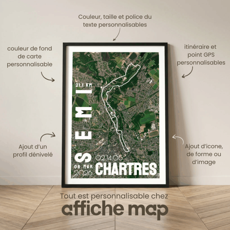 Affiche carte du semi de Chartres