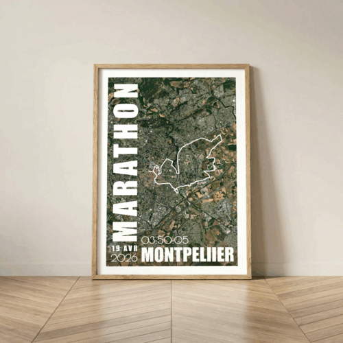 Affiche carte marathon Montpellier