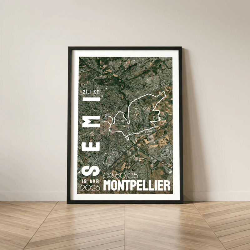 AFSRU0009-2026_Mockup Cadre Noir Affiche carte semi-marathon Montpellier