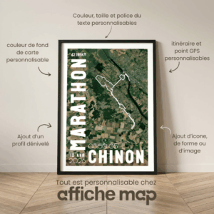 Affiche carte marathon Chinon