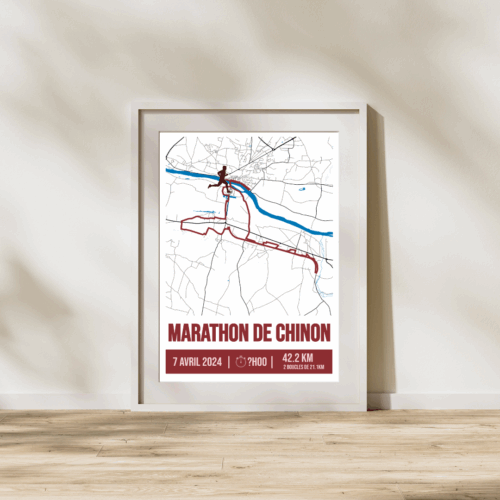Affiche carte marathon Chinon 2024