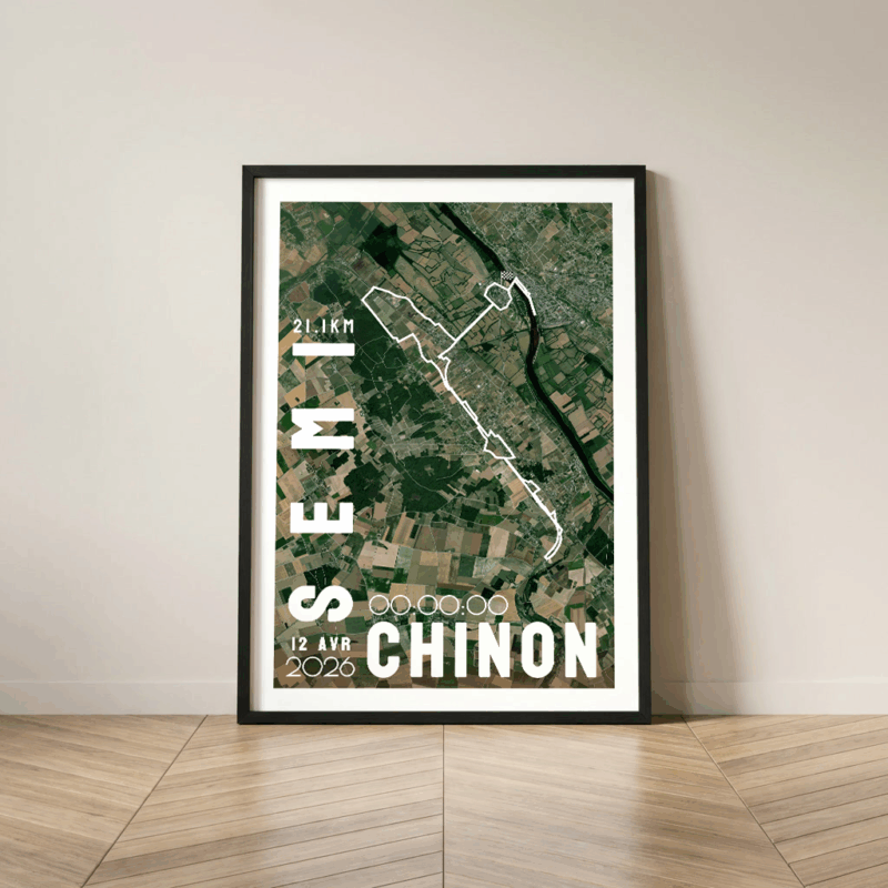 Affiche carte semi-marathon Chinon