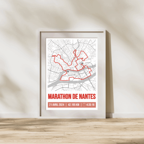 Affiche carte marathon Nantes 2024