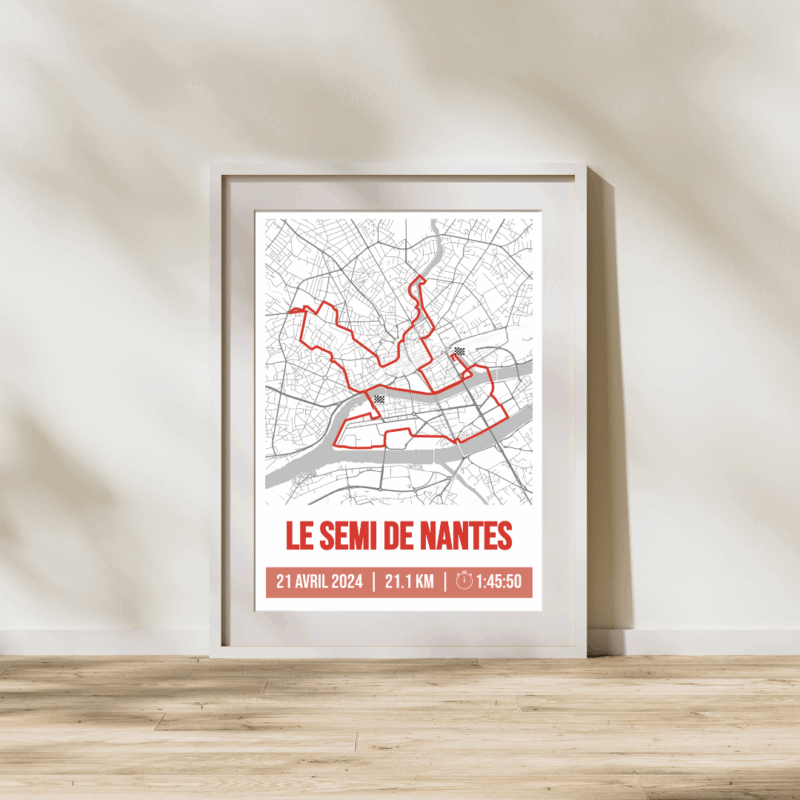 Affiche carte semi-marathon Nantes 2024