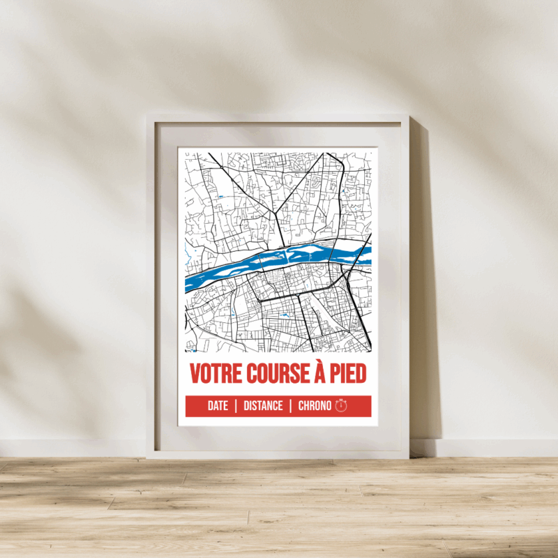 AFSRU0016 - Cadre - Votre course à pied Affiche Running - Votre course a pied personnalisée