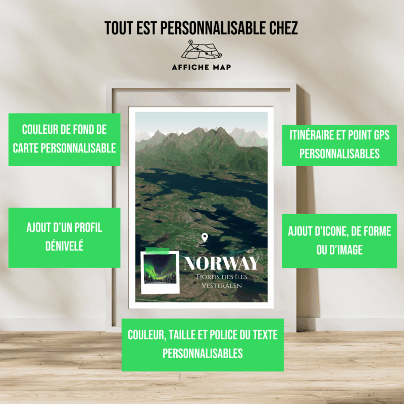 Affiche carte Norway