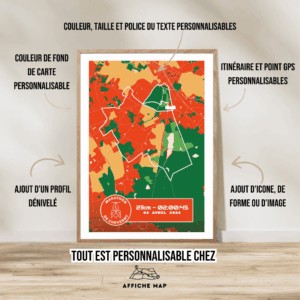 Affiche carte semi marathon Cheverny 2025