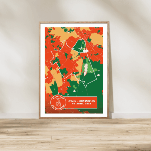 Affiche carte semi marathon Cheverny 2025
