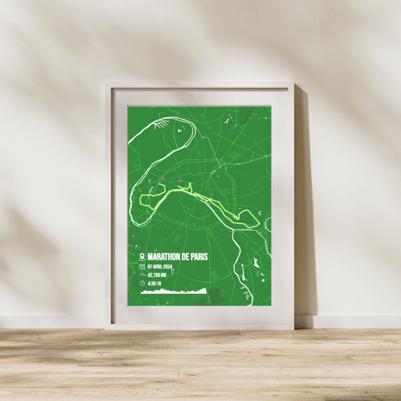 Affiche carte marathon Paris Schneider 2024
