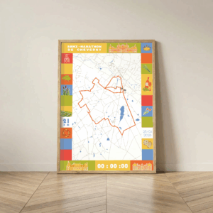 Affiche carte semi marathon Cheverny