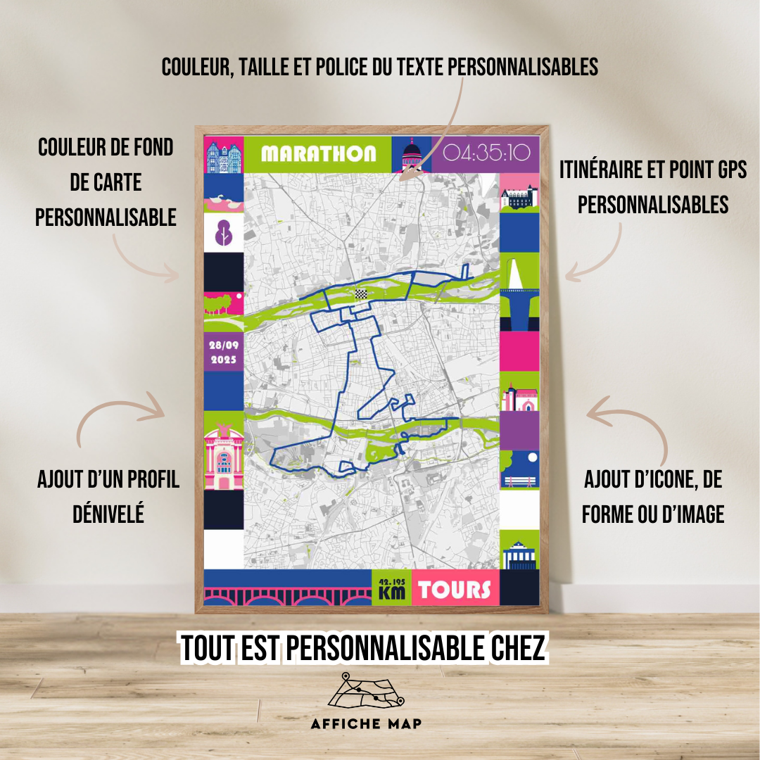 AFSRU0015-2025_Cadre Bois + personnalisation_42km_Affiche Marathon Flashy