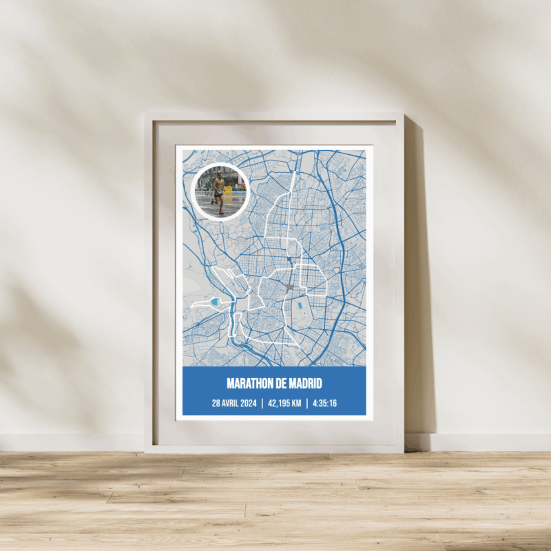 Affiche carte Marathon de Madrid 2024