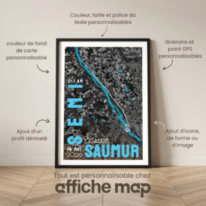 Affiche carte Saumur Semi-Marathon