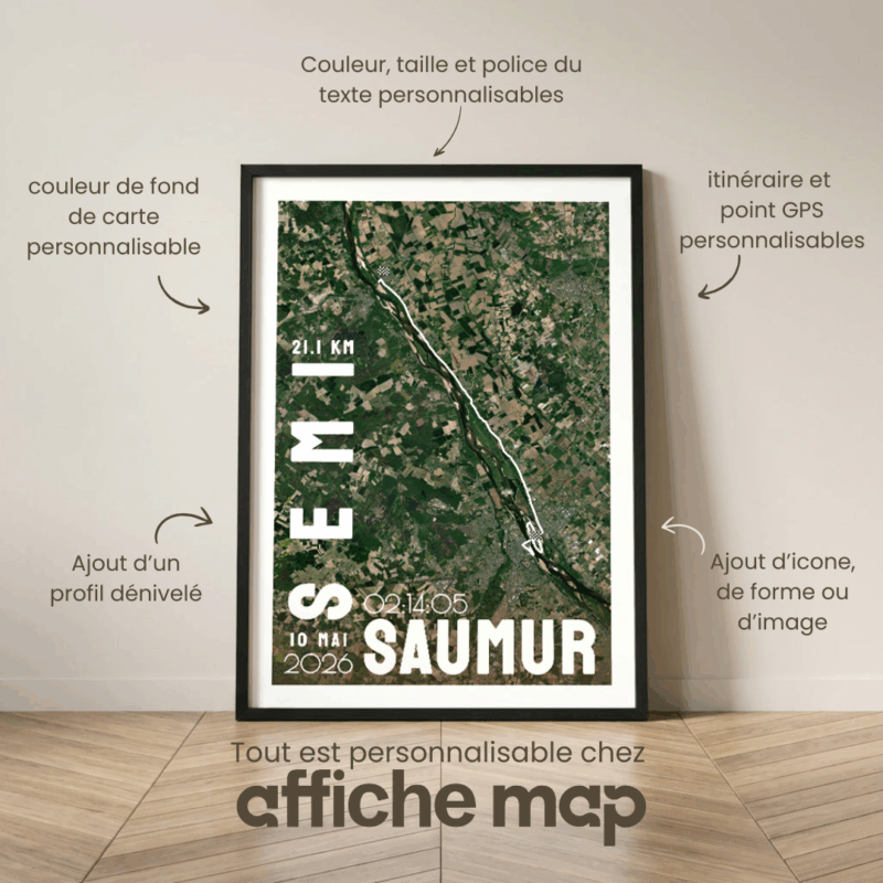 Affiche carte Semi-Marathon Saumur