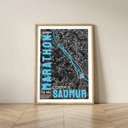 Affiche carte Saumur Marathon