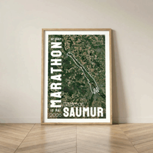 Affiche carte satellite Saumur Marathon