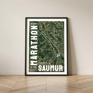Affiche carte satellite Saumur Marathon