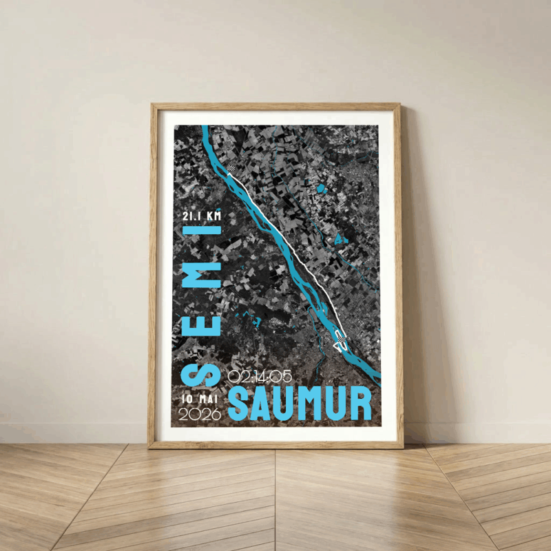 Affiche carte Saumur Semi-Marathon