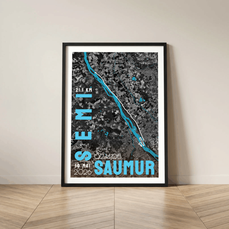 Affiche carte Saumur Semi-Marathon