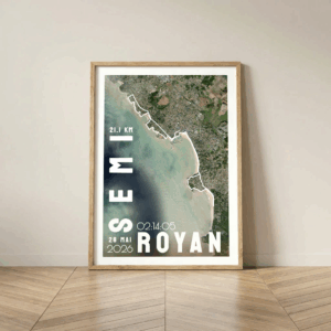 Affiche carte semi-marathon de Royan