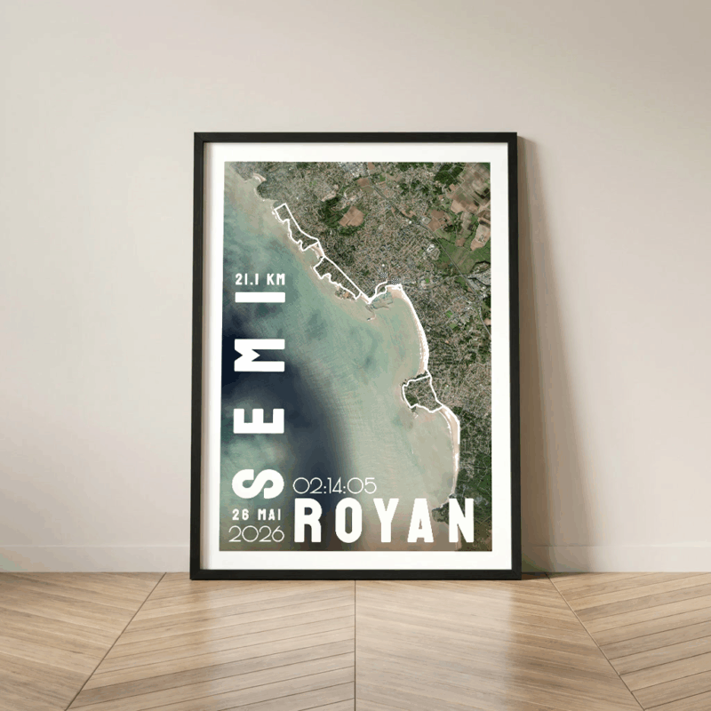 Affiche carte semi-marathon de Royan