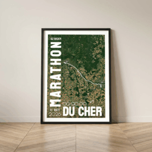 AFSRU00024a_Cadre Noir_42.195km_Mockup_Affiche Marathon du Cher Affiche carte marathon du Cher Bourges Vierzon