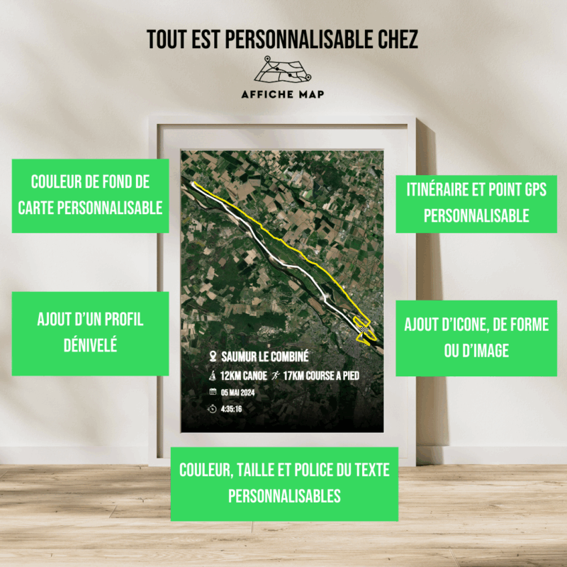 Affiche carte satellite le combiné de la loire saumur 2024