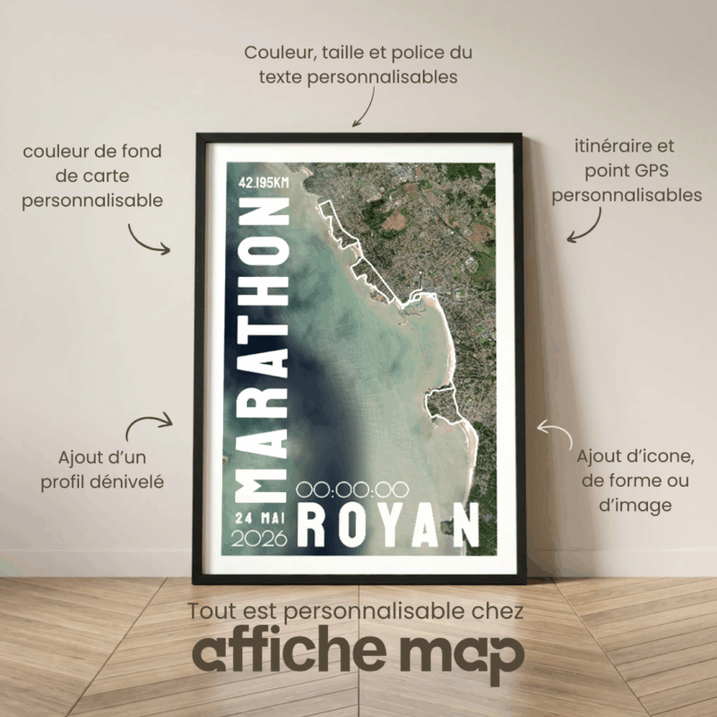 Affiche carte marathon de Royan