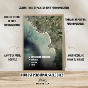 Affiche carte semi-marathon de Royan 2025