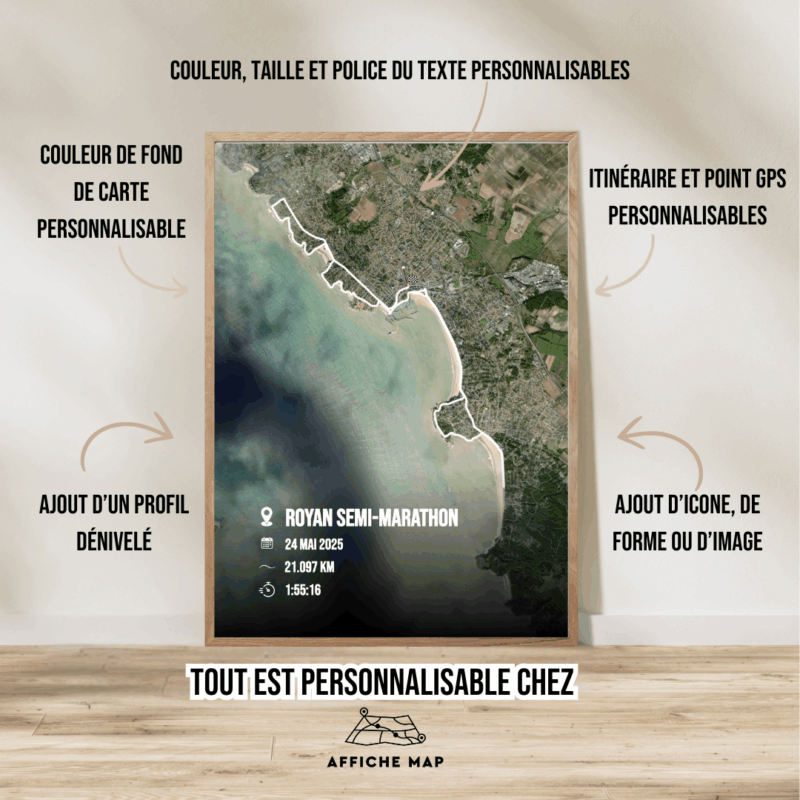 Affiche carte semi-marathon de Royan 2025