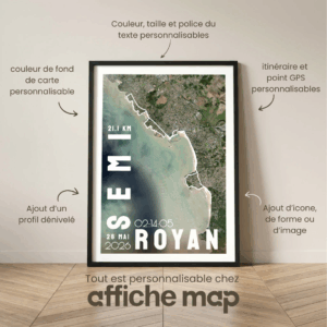 Affiche carte semi-marathon de Royan