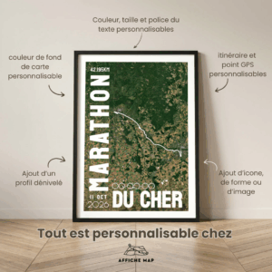 AFSRU0024a_Cadre Noir_42.195km_MockupAvecTexte_Affiche Marathon du Char Affiche carte marathon du Cher Bourges Vierzon