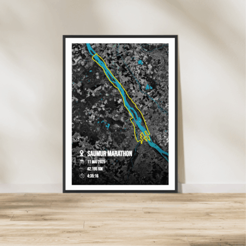 Affiche carte Saumur Marathon 2025