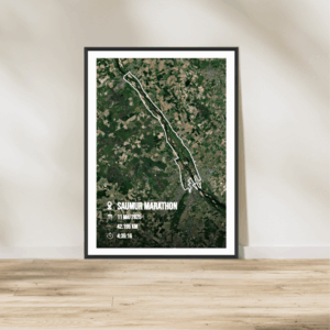 Affiche carte satellite Saumur Marathon 2025