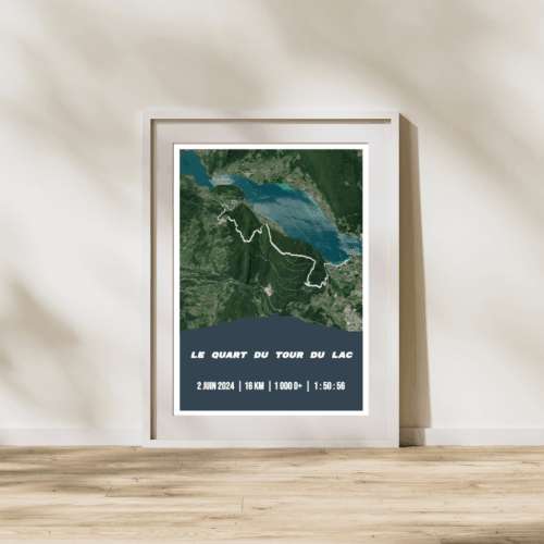 Affiche carte Le quart du tour du lac
