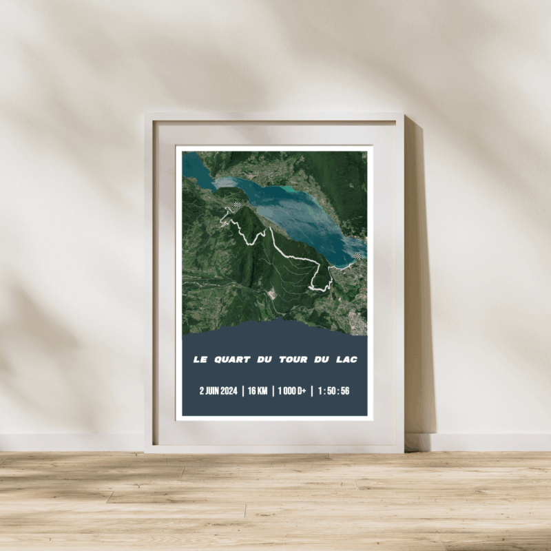 Affiche carte Le quart du tour du lac