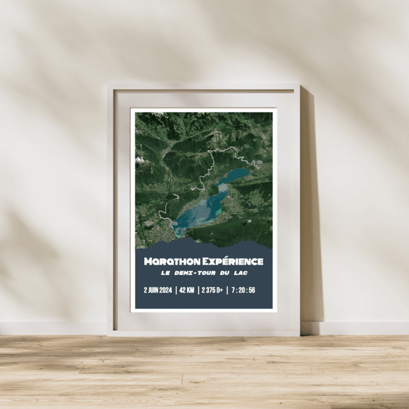 Affiche carte Marathon Expérience - Le demi-tour du lac