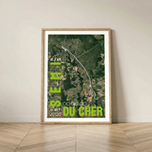 Affiche carte semi-marathon du Cher Bourges Vierzon