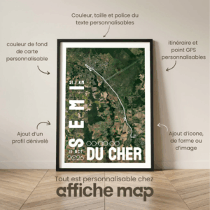 AFSRU0024b_Cadre Noir_21.1km_MockupAvecTexte_Affiche SemiMarathon du Cher Affiche carte semi-marathon du Cher Bourges Vierzon