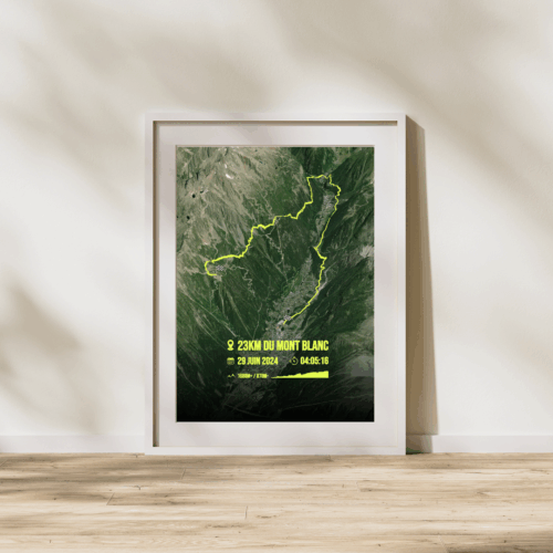 Affiche carte Trail 23km du Mont Blanc 2024