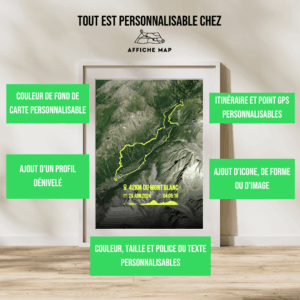 Affiche carte Trail 42km du Mont Blanc 2024