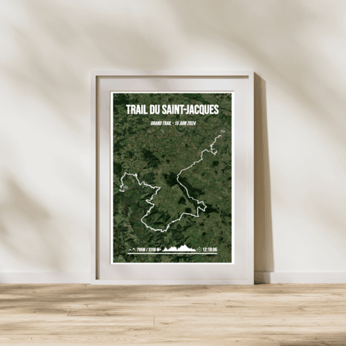 AFSTR0006b - Cadre Affiche carte trail saint jacques - Grand trail 79km