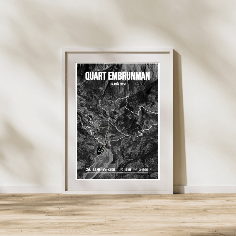Affiche carte Triathlon Quart EmbrunMan