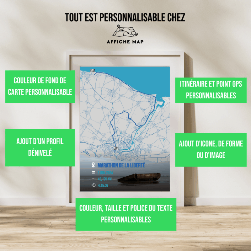 Affiche carte Marathon de la Liberté