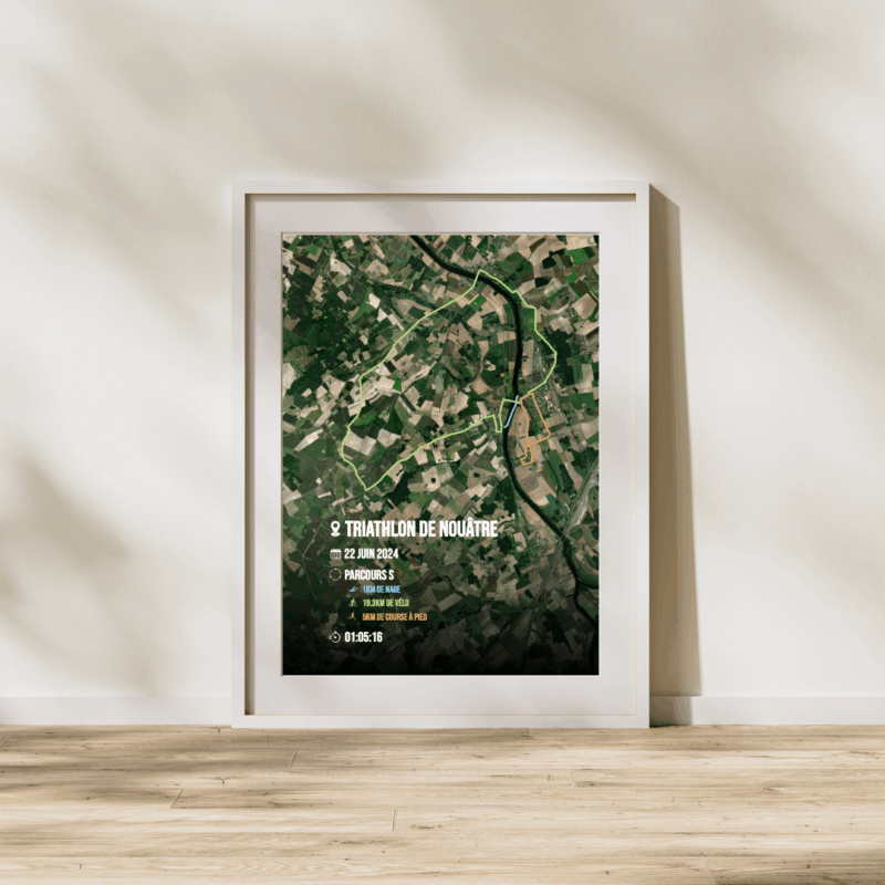 Affiche carte Triathlon de Nouâtre - Parcours S