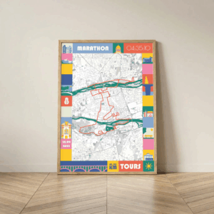 Affiche carte marathon Tours