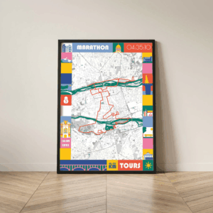 Affiche carte marathon Tours